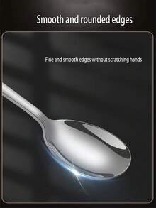 1/5件套不锈钢长柄韩式勺子，汤勺，家用餐具勺叉套装，高品质餐具 - 銀色 - 查看 2