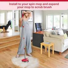 Scrub Brush Head Replacement Compatible With O Cedar EasyWring Spin Mop 1-Tank System Floor Scrubber Head Shower Scrub Brush With Hard Bristles For Cleaning And Scrubbing - màu đỏ - Xem 3