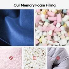 Puf tipo puf de 4 pies relleno de espuma viscoelástica cubierta de terciopelo extraíble puf gigante para adultos y adolescentes sofá redondo para sala de estar recámara y sala de - Azul marino - Ver 6