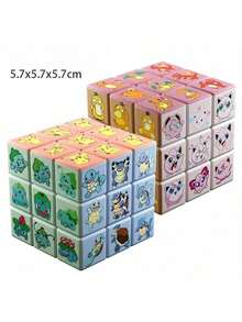3x3 Pikachu Pokemon Cube Puzzle, Stress Relief Toy, Random Pattern, Birthday Gift For Teens & Adults - Multicolor - View 3
