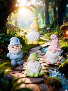 6pcs Dwarf Mushroom House Decor Ornaments, Helping To Build A Lively And Interesting Micro-Landscape, Decorating Corners Of The Home To Create A Cozy And Healing Atmosphere, Placing On Desktops To Add Whimsical Touches To Daily Life, Hoping These Adorable Decorations Can Bring Lightness And Joy To Your Life, Accompanying Every Ordinary Moment With Gentle Warmth. - Multicolor - View 4