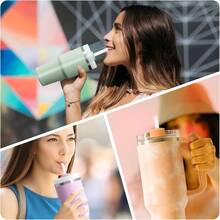 10 Pack Straw IceFlow 30oz/64oz Cup Tumbler, 14oz/20oz, 5 Pack Reusable Plastic Straws With 5 Pack Cleaning Brushes, BPA - Cut - To - Fit 8.46in - 適用於 IceFlow 30/64 盎司 - 查看 8