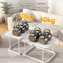 Decoración Moderna, Juego de 2 Mesa de Centro para Sala de Madera, Acero Inoxidable, Fácil Montaje, Diseño Cuadrado Anidado para Sala (Blanco) - por defecto - Ver 8