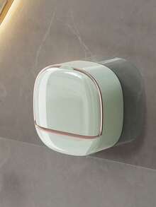 1个带盖豪华壁挂式皂碟，高端沥水皂架，防水ABS皂碟收纳盒，适用于浴室、淋浴间、旅行，简约皂碟，浴室配件，浴室收纳架，万圣节/圣诞节装饰