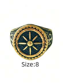 1 chiếc nhẫn thép không gỉ kiểu hải quân cổ điển, có thiết kế chạm khắc hình mỏ neo và la bàn 3D với viền trang trí, bản nhẫn rộng chắc chắn dành cho nam giới, phù hợp cho các lễ hội âm nhạc, tiệc tùng, đeo hàng ngày, kết hợp yếu tố trang trí và độ bền như một phụ kiện. - Nhẫn nam phong cách hàng hải 2 - Xem 17