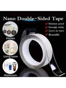 1pc Heavy Duty Nano Double-Sided Tape - Reusable, Traceless And Washable - Strong Adhesive Strips For Home & Office Use - Multicolor - View 8