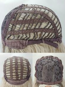 Light Gold Synthetic Wig, Women's Long Wavy Brown Gradient Blonde Wig, Split Wig, Daily Role-Playing Natural Wig - Gold - View 6