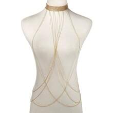 1pc Fashion Exaggerated Multi Layer Cross Chain Body Chain Women's Simple And Sexy Party Accessories - Multicolor - View 6