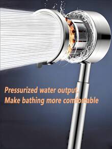 3 Modes Shower Head High Pressure Shower Head Water Saving Adjustable High Pressure Shower Head Bathroom Accessories - Black - View 7