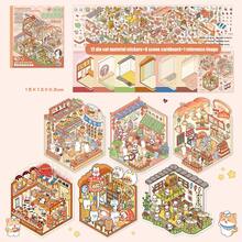 1 Set Miniature Scene Sticker Collection, 3D Stereoscopic House & Landscape Sticker Book, Creative Children DIY Handmade Collage - Multicolor - View 9