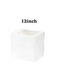 带透明波浪窗口的时尚蛋糕盒,坚固的纸板甜点展示盒,3 种尺寸:8 英寸/10 英寸/12 英寸,适用于圣诞派对甜点桌、节日礼品包装、圣诞纸杯蛋糕、姜饼屋、圣诞树干蛋糕、节日饼干托盘、冬季婚礼甜点、情人节糖果等。 - 彩色 - 查看 10