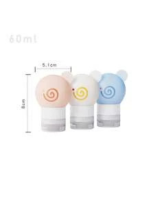 甜甜圈图案可重复灌装旅行喷雾瓶，防漏旅行洗漱用品容器，适用于洗发水、护发素、润肤露、香皂、沐浴露，男女通用，商务旅行、返校旅行或个人旅行必备。 - 彩色 - 查看 12