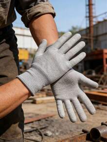 1/6 双装防静电碳纤维防护手套，防滑、耐磨、防尘、触感灵敏、透气袖口，通用电子元件防护手套 - 灰色 - 查看 7