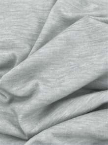 女士纯色休闲针织抽绳V领露脐上衣和短裤套装，两件套，夏季罗纹下摆设计，适合运动、居家休闲、优雅休闲穿着，春夏秋季皆宜。 - 淺灰色 - 查看 7