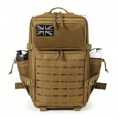 45L Large 3 Day Bug Out Bag Gym Rucksack With Bottle Holder Medical Rucksack Go Bag Black Hiking Tactical Backpack Outdoor Backpacks For Men Crossfit CCW Laser Cut Molle Daypack