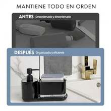 CYPNBebeay Dispensador De Jabon Cocina 4 In 1 Dispensador De Jabón para Trastes con Soporte para Paños y Jabonera Abs Resistente Juego De Jaboneras Organizador para Cocina Baño y Fregadero NergoFashion - 219611588 - Ver 4