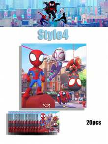 Marvel Spider-Man Themed Party Supplies Set, Suitable For Children's Birthday, New Year Party/Wedding, Includes Plates, Napkins, Cups, Party Decorations | Superhero Themed Tableware - Multicolor - View 9