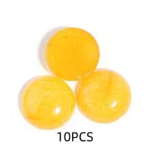 5-10pcs/Pack Natural Yellow Jade Cabochons, Multi-Size Gemstone Cabochons, Vintage Elegant Red Color, Handmade DIY Jewelry Embellishment, Suitable For Necklace, Ring, Bracelet, Jewelry Making - Topaz - View 8
