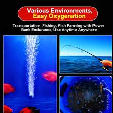 1个迷你静音水族箱气泵，黑色USB便携式增氧器，宠物鱼缸增氧机带空气压缩机，水族箱配件，排气，超静音，双用途气泵，鱼缸压缩机，适用于钓鱼、家用鱼缸水族箱