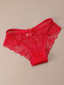 3pcs/Set Women's Low Waist Lace Sexy Thong Panties - Multicolor - View 4
