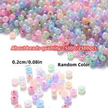 Yiwu Qiyou Accessories Co., LTD 2mm 5000/2500 piezas Cuentas de vidrio de colores a granel para el verano - Cuentas redondas uniformes de alta calidad para hacer pulseras y joyería DIY - Multicolor - Ver 2