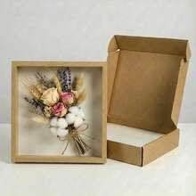 1个精美3D展示盒，适用于植物标本、门票和纪念品——木质镂空设计，细节闪亮，非常适合墙面或桌面装饰、家居装饰、房间装饰、人造礼品、生日毕业圣诞装饰