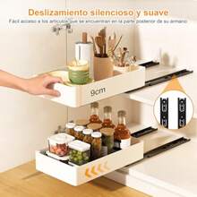 CYPN3 Organizador de Gabinete Extraíble Organizador de cajones Profundidad 13.5/18/27 cm con Adhesivo No Drill cajones deslizantes Suaves para gabinetes de Cocina Organizador Debajo delFashion - 219617114 - Ver 5