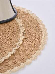 1/4/6/12 件装波西米亚风纸质圆形餐垫，波浪蕾丝边，防滑耐热，适用于餐桌，适合日常、节日、家庭聚会、圣诞派对、餐桌、咖啡桌、家居装饰，四季皆宜（注意：餐垫材质为纸，不可水洗）