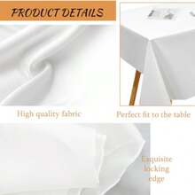 5 Pack White Table Cloth | Premium Square Tablecloth 137x183cm For Wedding Receptions, Buffet Setups, Home Dining | Handcrafted Fabric - White - View 5