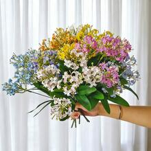 仿真百里香枝条、丁香、桂花、人造绿叶、人造绿茎、婚礼摄影道具、桂花插花、花园家居装饰、春季 - 彩色 - 查看 4