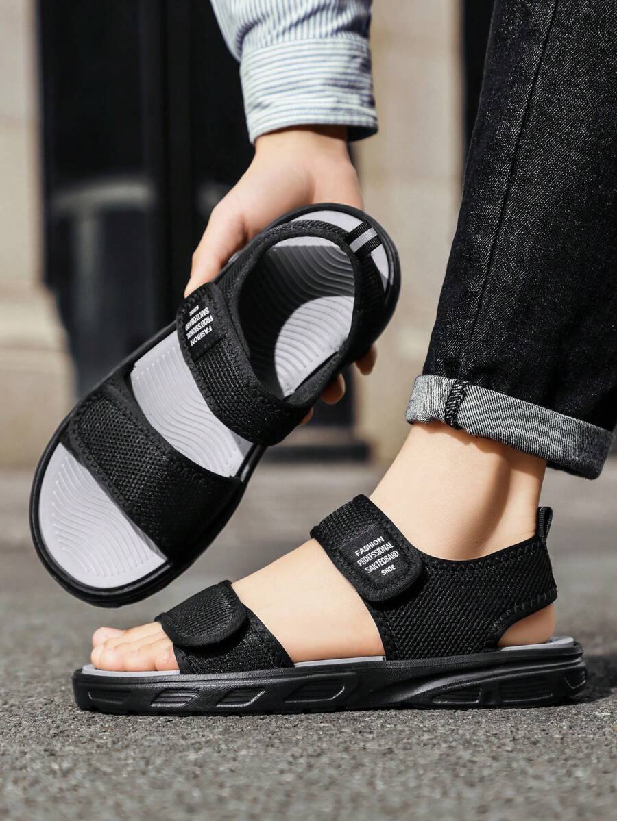 Sandalias casuales de verano para hombres con - Negro Marrón - Ver 1