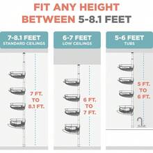 CYPNZenna Home - Soporte de ducha con barra de tensión sistema de almacenamiento de ducha ajustable en esquinas con 4 cestas y barra de toallas integrada solución de organización de baño 60 a 97Fashion - 227327259 - Ver 4