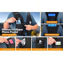 WOCBuy Running Vest With Hydration System - Lightweight, Breathable Backpack For Hiking, Cycling & Marathon Races - Adjustable Waistband & Phone Pocket - Black - View 10