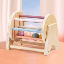 Wooden Rainbow Rolling Ball Toy, Baby Early Education Puzzle Toy, Colorful Track Rolling Ball, Promotes Hand-Eye Coordination Development - Multicolor - View 8