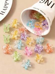 30 chiếc kẹp tóc mini hình hoa cúc nhiều màu sắc trong suốt dành cho nữ, kẹp tóc đuôi ngựa, phụ kiện tóc kẹp tóc cho nữ. - Nhiều màu - Xem 4