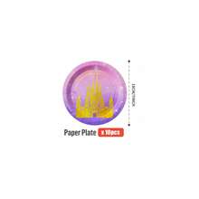 25件套一次性公主城堡主题派对用品套装，包括盘子、餐巾纸、杯子，适合生日、婚礼、家庭野餐等场合。 - 彩色 - 查看 8