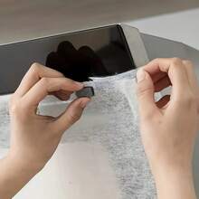 1片装卷式排气扇油滤纸 - 白色防油贴纸，防烟厨房排气扇过滤器，一次性厨房排气扇吸油贴纸高温过滤膜盖