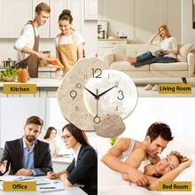 2D Modern Minimalist Silent Wall Clock, High-End Decorative Clock, Seamless Asymmetrical Shape, Suitable For Bedroom, Dining Room, Living Room, Office, Sofa Background, Mother's Day, New Year, Valentine's Day, Wedding Decor, Friend's Birthday Gift, Battery-Free - Beige - View 8