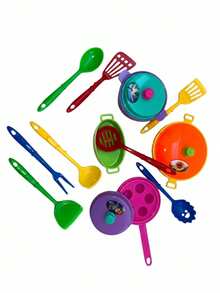 Set de Cocina de Juguete para Niñas - Kit de Utensilios de Cocinita Realista con Ollas, Sartenes y Espátulas de Colores - Juego de Rol Educativo para Niños - Multicolor - Ver 2
