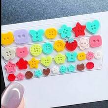 3D Buttons Gel Nail Art Mold Silicone Tools Nails Women DIY Manicure Design Multiple Shapes Button Small Model Resin Buckle Gel Molds For Accessories Supplies - ZYXP046 - Xem 3
