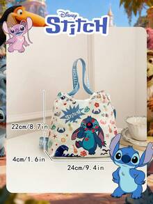 Disney Official Licensed 1pc Stitch Mini Pattern HandBag Mischievous Stitch Insulated Lunch Tote Bag - Lightweight, Convertible Mini Crossbody & Handheld Purse Casual Multi Functional Crossbody Bag Lightweight Adjustable Shoulder Strap Crossbody Bag For Women/Girls/Teens/Students For Daily/Outing/Shopping/Back To School Lunch Bag Lunch Box Cooler Bag Waterproof Large Capacity Picnic Outdoor Picnic Bag Lunch Bag For Women School Supplies Camping Essentials - Multicolor - View 4