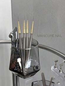 5pcs/Set Ultra Fine Nail Art Detail Pens - Precise Drawing Pens, Easily Outline Complex Lines; Ultra Fine Nail Art Detail Pens; Nail Art Drawing Tools; Nail Art Pens; Brush Design; Easy To Use; Soft & Durable Material; DIY Nail Art - Multicolor - View 8