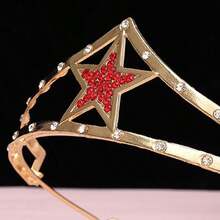 1 chiếc vương miện hợp kim hình ngôi sao năm cánh kiểu Âu & Mỹ thời trang, nhiều màu sắc để lựa chọn, phụ kiện tóc trang trí tiệc sinh nhật, đám cưới cho bé gái, đạo cụ hóa trang Halloween, vương miện, vương miện cài tóc, vòng hoa đội đầu. - A332-D10 - Xem 3