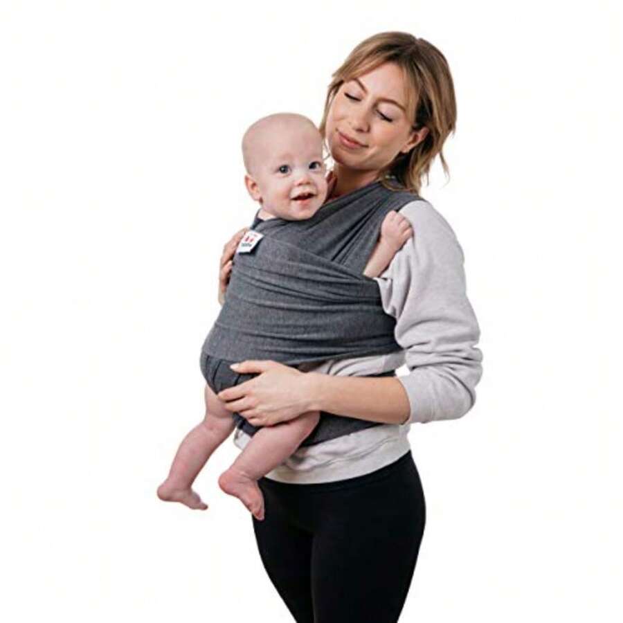 JCH-Fular Para Bebé Elástico Rebozo Para Bebés y Recién Nacidos De 0 a 36 Meses Diseño Ergonómico Ideal Para Porteo - Gris - Ver 1