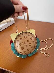 New Mini Hamburger Chain Cross-Body Bag Gift Box, Versatile Platinum Key Bag, Headphone Bag, Coin Purse - Brown - View 8