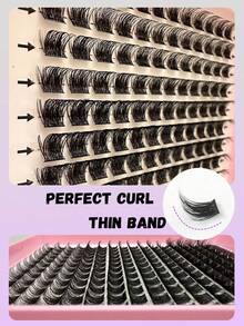 192片D型卷翘簇状假睫毛，柔软自然，10-16毫米混合型自然睫毛嫁接浓密单根睫毛簇，日常造型美睫工具，睫毛簇，单根睫毛，假睫毛