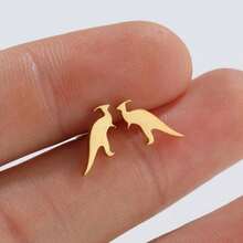 1 Pair Golden Dragon-Shaped Stud Earrings ‌, Retro Style Fashionable Accessories, Cute Earrings, Suitable For Daily Wear - GED503 - View 7