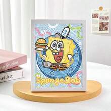SpongeBob SquarePants 1件装海绵宝宝5D钻石画套装，DIY全钻水晶艺术画，客厅装饰，制作简单，适合作为情人节礼物、开学礼物、儿童钻石画套装，刮画的替代品，趣味手工艺术 - 彩色 - 查看 3