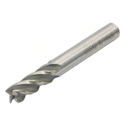 5/16 Inchx 5/16 Inch Inch HSS Straight Shank 4 Flute End Milling Cutter Wood Aluminum Steel Titanium