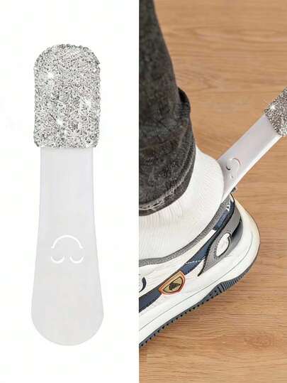 1pc Of Rhinestone Shoehorn, Rhinestone Shoe Puller,Sparkly Bling Smiling Face Mini Shoe Horn – Compact Home Shoe Helper, Portable Rhinestone Shoe Lifter/Puller/Slider For Easy Footwear Wear (Perfect For Daily Home Use, Travel, Office & Car; Effortless Shoe-Wearing For Elderly, Fashion Lovers & Busy Travelers)